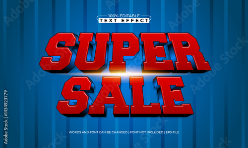 super sale editable text effect with a discount and sale text style