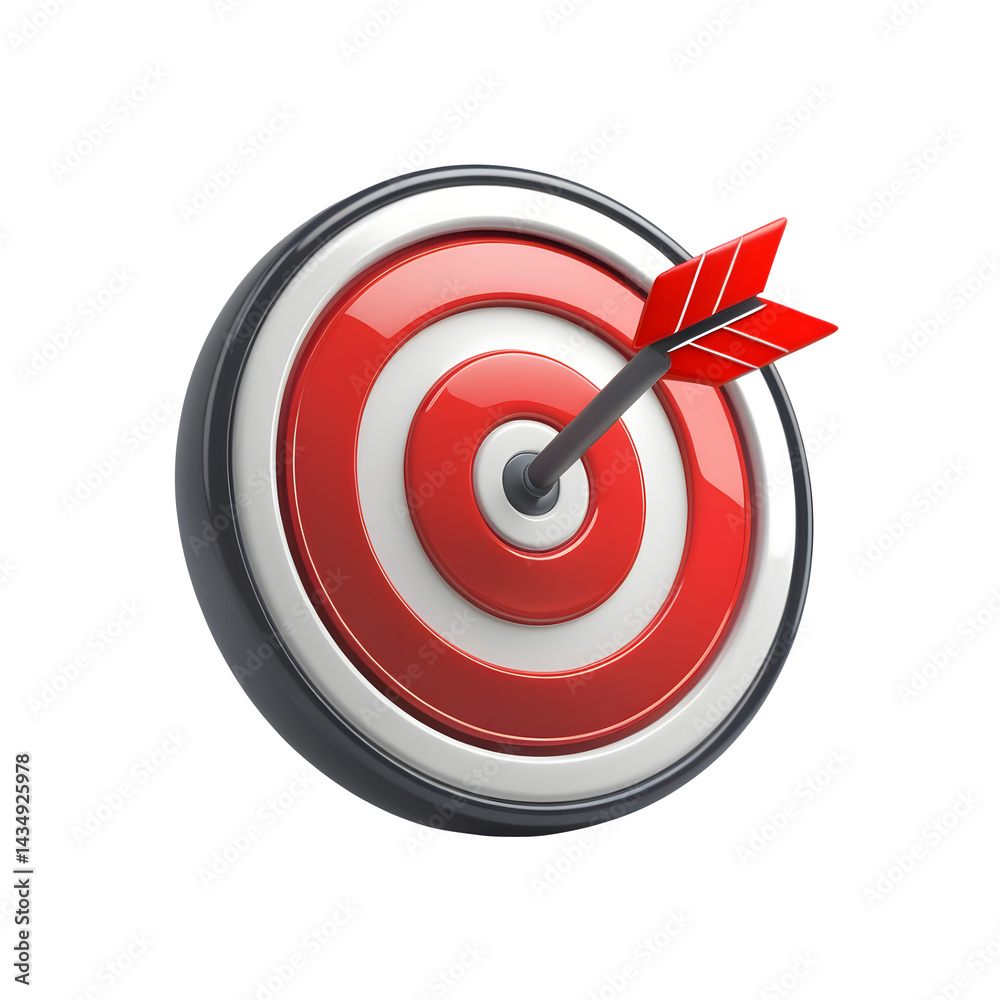 3D target shaped like a red circle and a cute arrow sticking out of the middle,competition,3d,red, 3D target shaped like a red circle and a cute arrow sticking out of the middle,competition,3d,red,