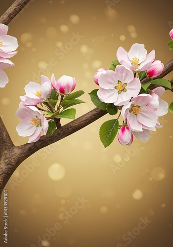 Golden Hour Blossom: A 3D Floral Dream AI Generated