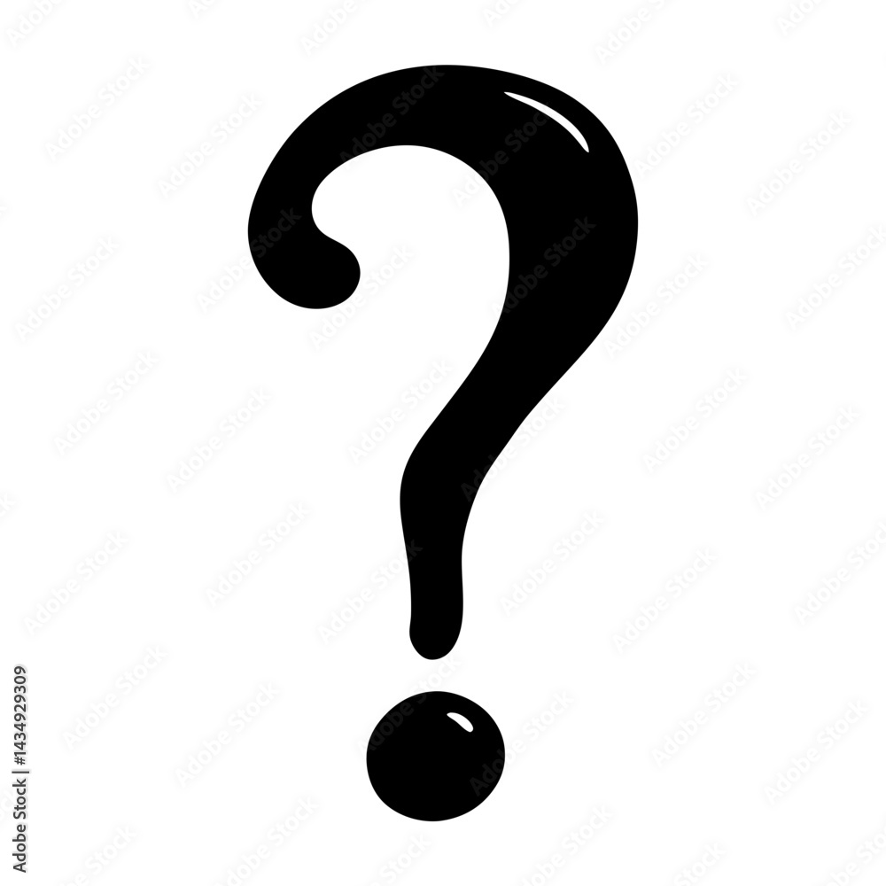 Simple black and question mark to represent uncertainty,a query, or an inquiry on on a transparent background Simple black and question mark to represent uncertainty,a query, or an inquiry on on a transparent background