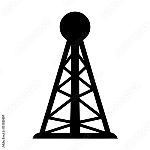 Silhouette of communication tower,electrical transmissions tower, mobile phone tower, broadcasting tower and telecommunications antenna on a transparent background
