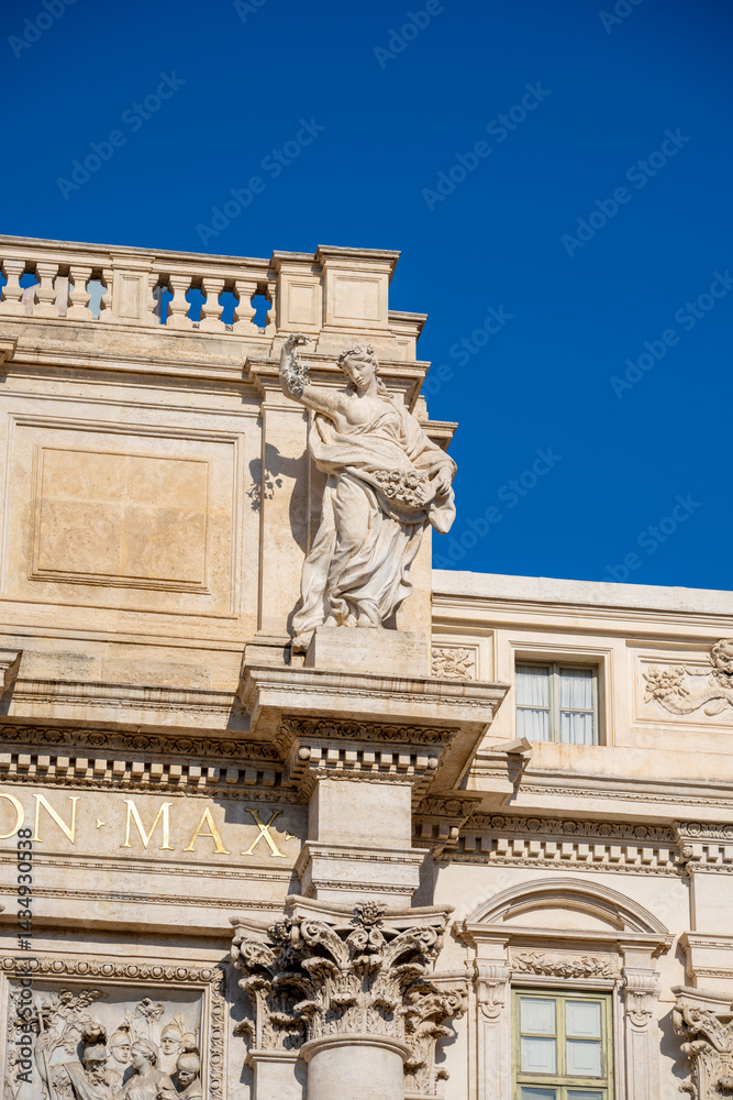 Fototapeta premium The Trevi Fountain is an 18th-century fountain in the Trevi district in Rome, Italy, designed by Italian architect Nicola Salvi and completed by Giuseppe Pannini in 1762 and several others