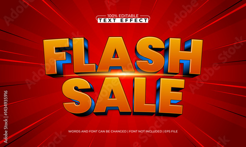 flash sale editable text effect with a discount and sale text style