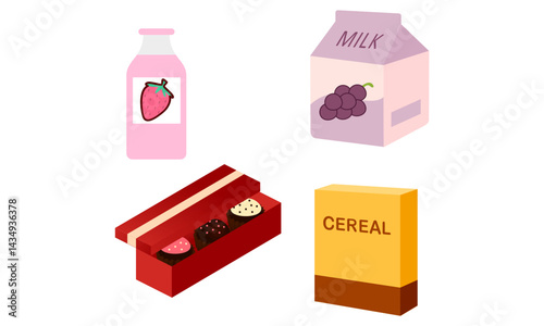 Snacks and junk food logo set