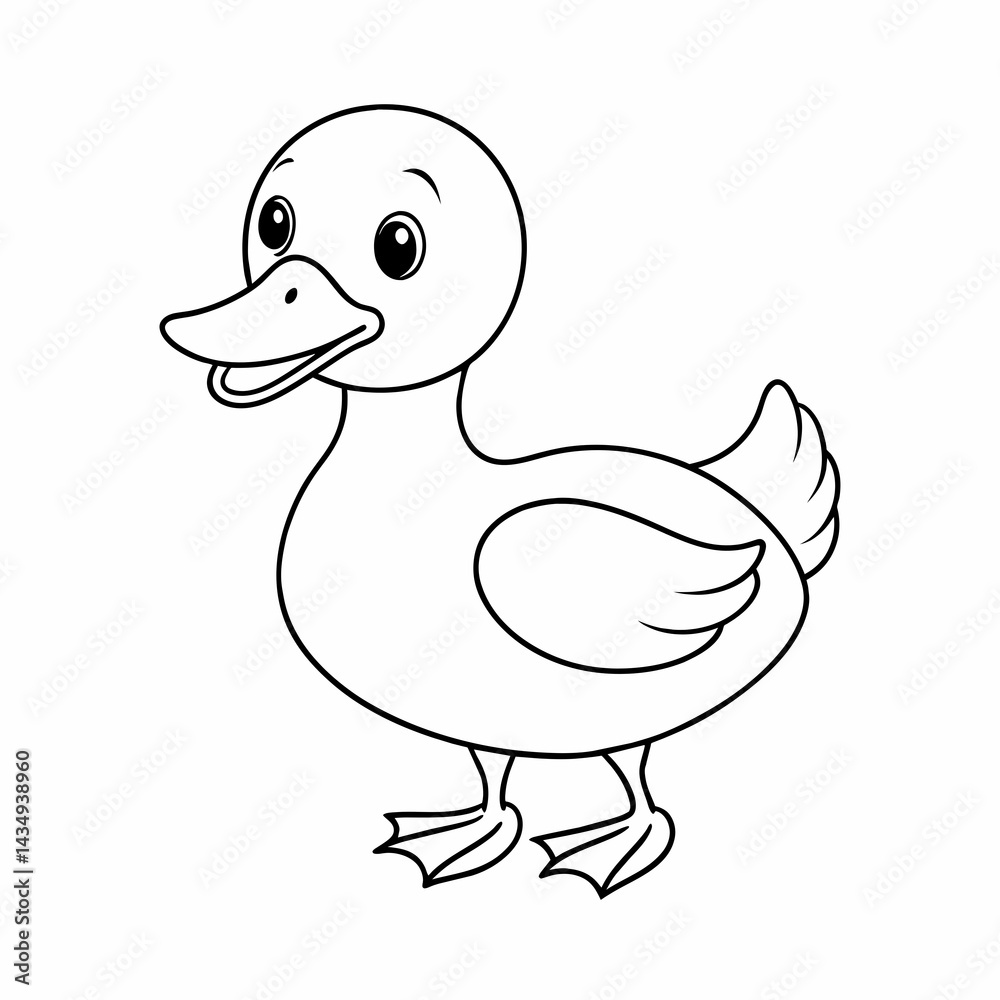 Duck seamless set on white background. Sketch of duck on white board. Line art of animal Duck seamless set on white background. Sketch of duck on white board. Line art of animal