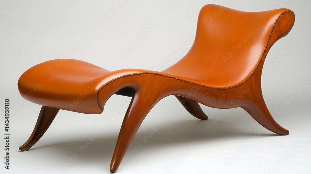 Modern lounge chair with organic curves