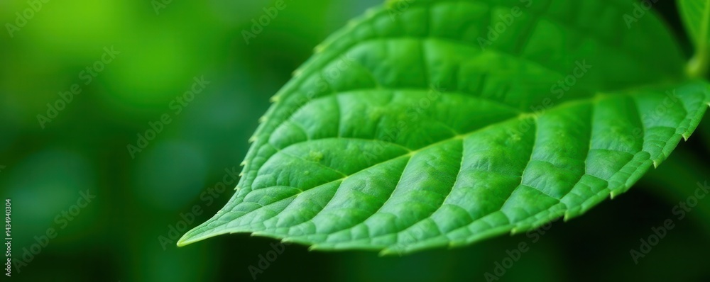 Intricate parallel veins on a lush green leaf, growth, fresh, backdrop Intricate parallel veins on a lush green leaf, growth, fresh, backdrop