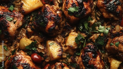 Roasted Chicken with Pineapple and Rice