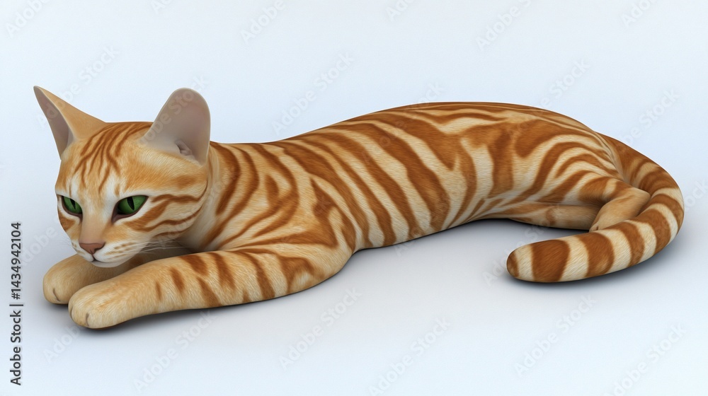 Ginger kitten lying down
