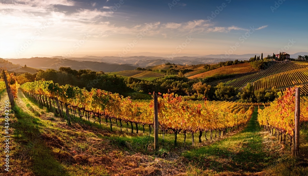 Fototapeta premium Harvest Italian Vineyard Tuscany