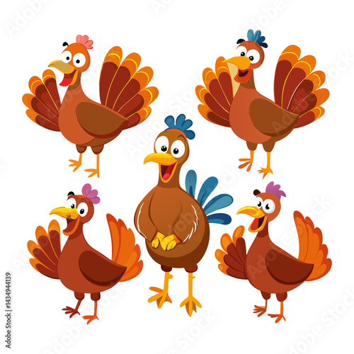 Set of turkey isolated on transparent background
