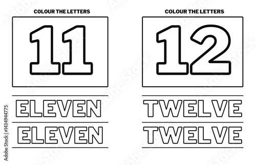 Number tracing practice worksheet with Worksheet for learning numbers. Number training writes and counts numbers. Exercises handwriting practice