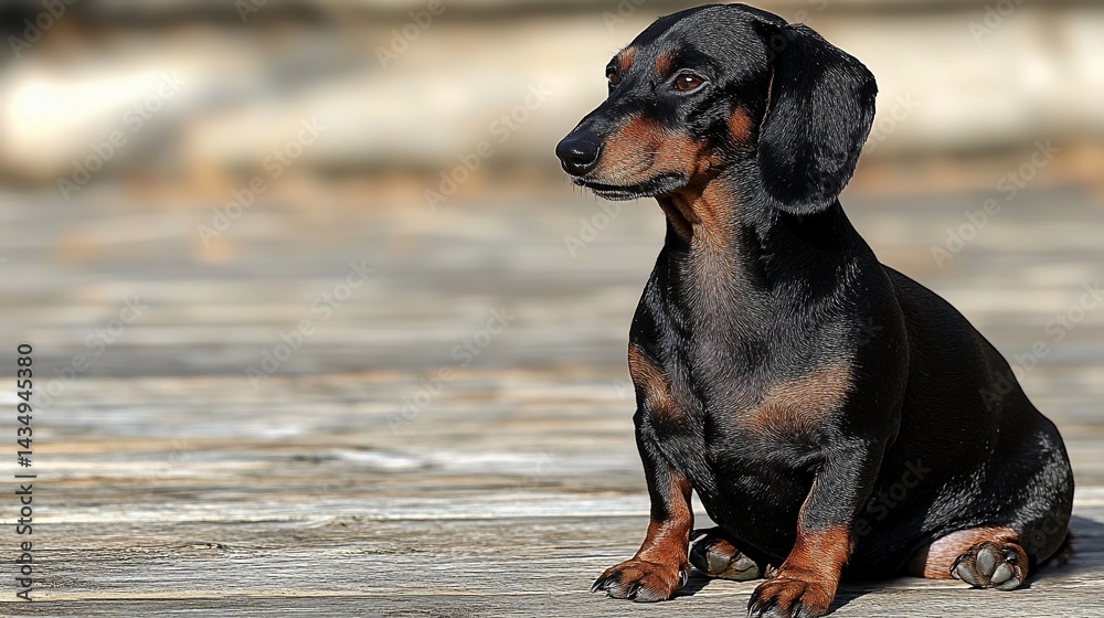 Black and Tan Dachshund Sitting