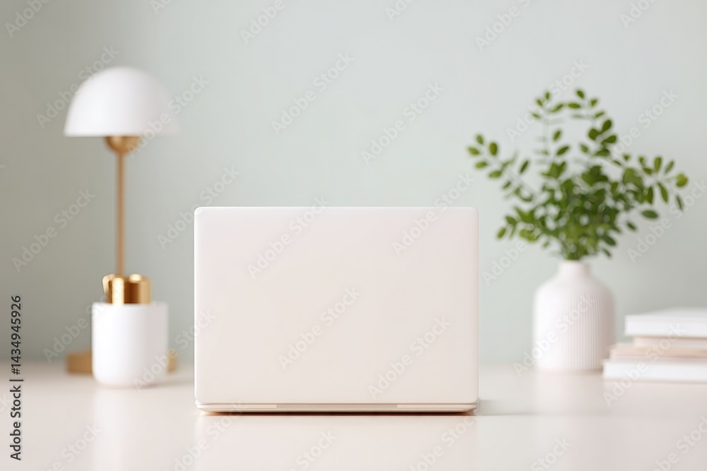 Fototapeta premium minimalist workspace with organized desk items providing ample copy space