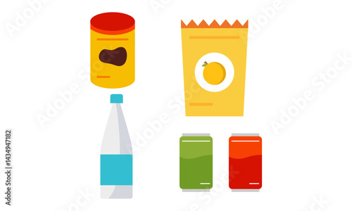 Snacks and junk food logo set
