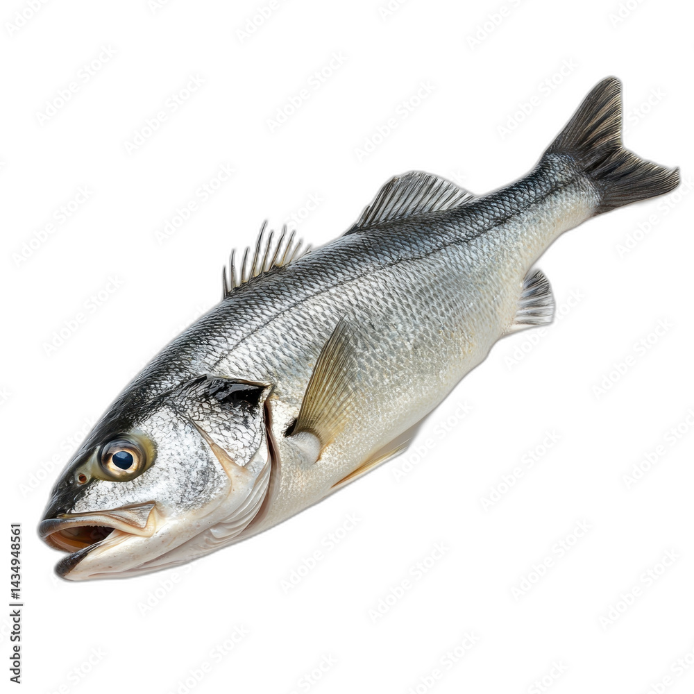 Obraz premium A colorful fish with scales and fins, isolated on transparent background.