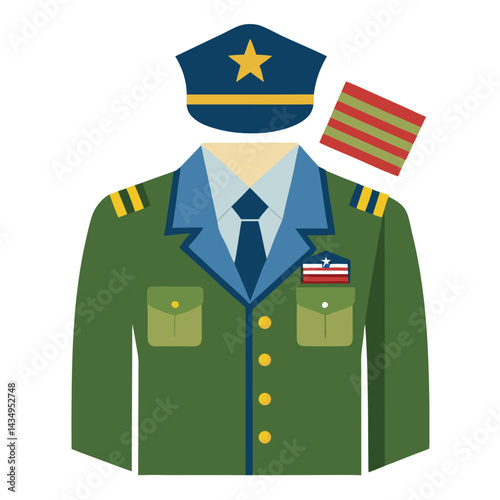 American military uniforms isolated on white background