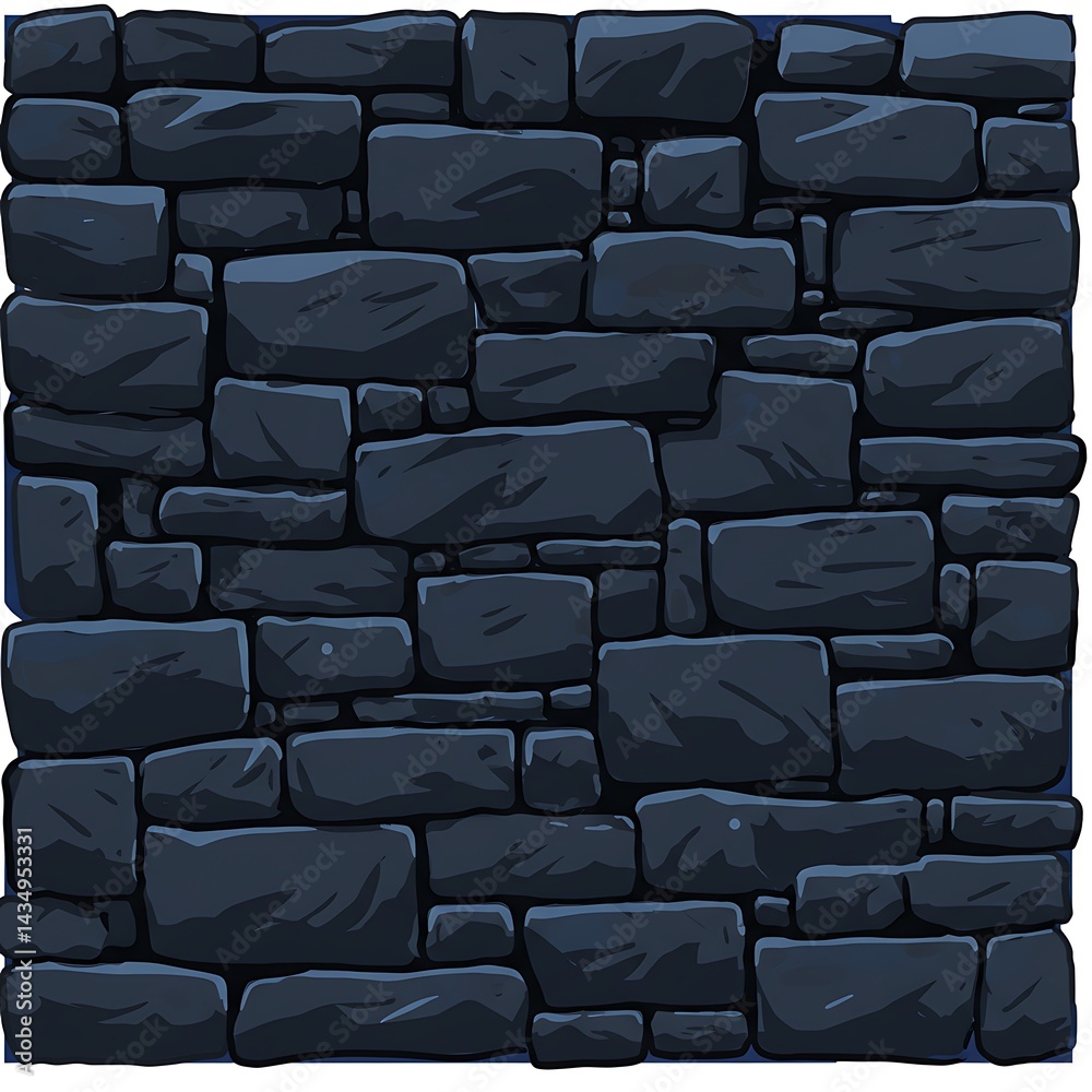 Obraz premium Midnight Stonewall Texture AI Generated