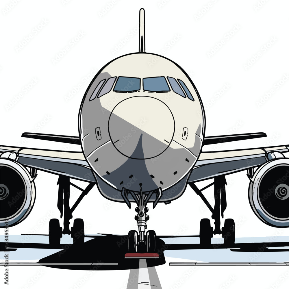 Fototapeta premium A cute of Airplane vector illustration