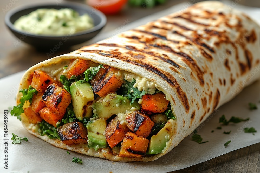 Grilled Veggie Wrap, Autumn, Delicious, Healthy Lunch
