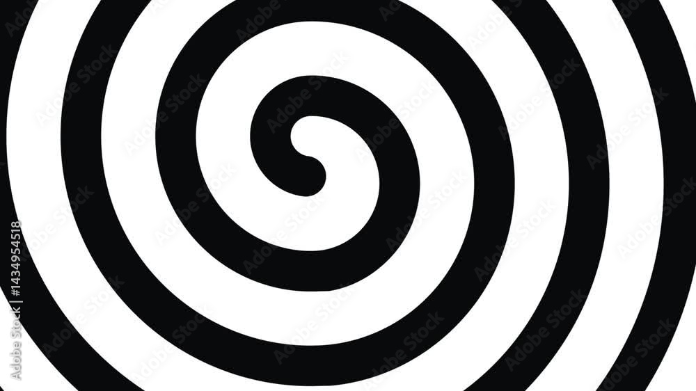 Abstract hypnotic spiral with black and white lines creating an optical illusion effect