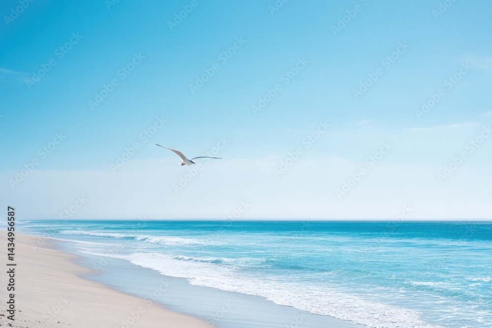 Fototapeta premium serene minimalistic scene capturing tranquil untouched beach from around world