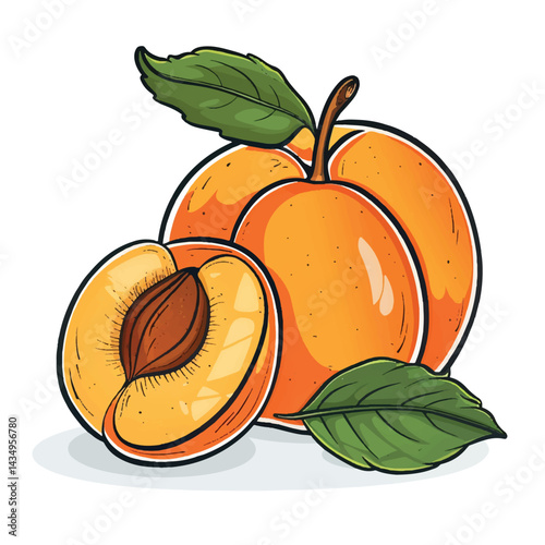 A cute of Apricot vector illustration style