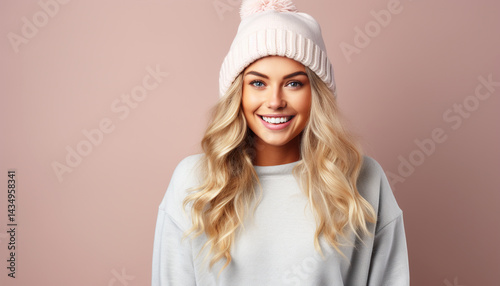 Wallpaper Mural Smiling woman in sweater and winter hat

 Torontodigital.ca
