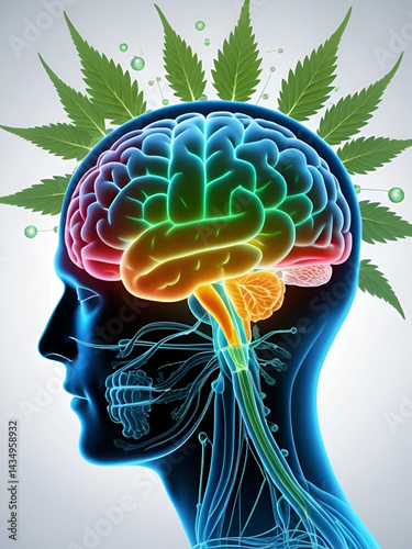 The effect of CBD on the endocannabinoid system and brain using visual aids 2D animation	with 4k resulation