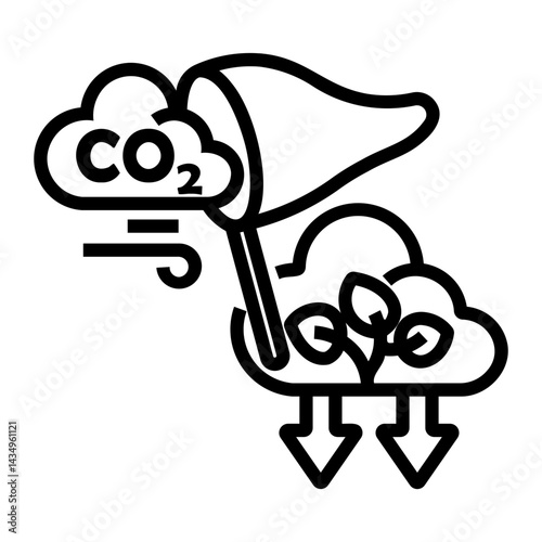 carbon capture Line Icon