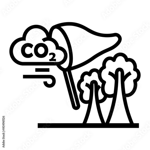 carbon capture Line Icon