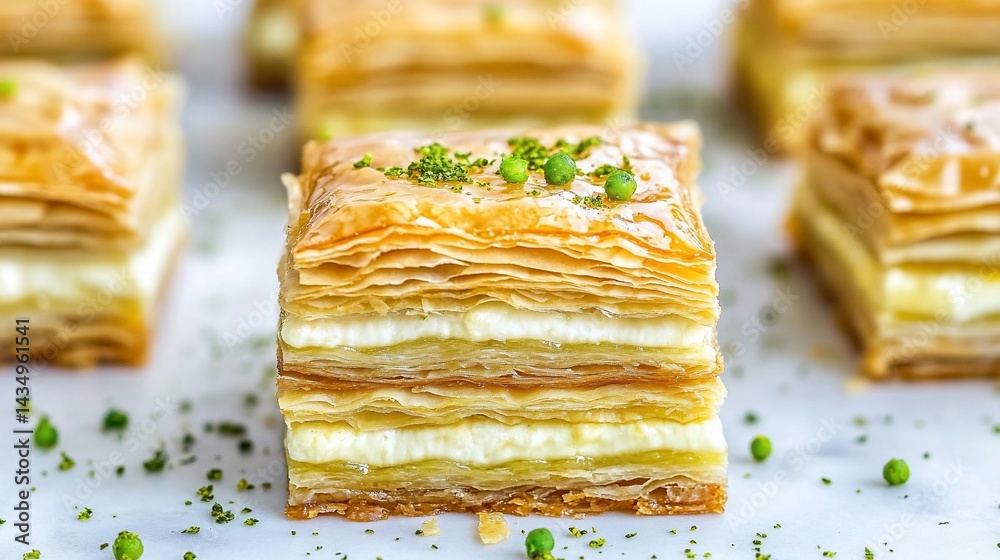 Delectable layered pastry squares