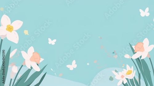 Mother's Day Narcissus Background: Filled with Graceful Charm, Painting a Poetic Scroll of the Interweaving of Tender Feelings and Gratitude on Mother's Day