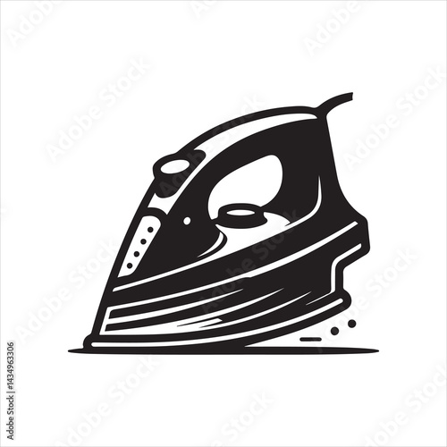 Clothes Iron Illustration: Pressing, Steaming, and Fabric Care Symbol