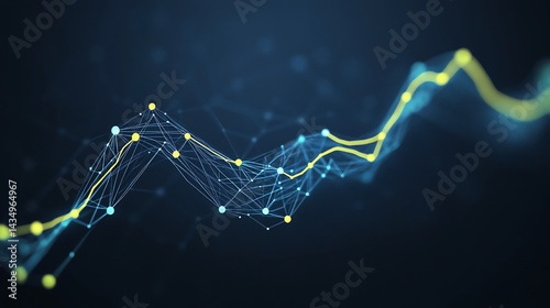 Obraz na płótnie Abstract data visualization, dynamic network w salonie