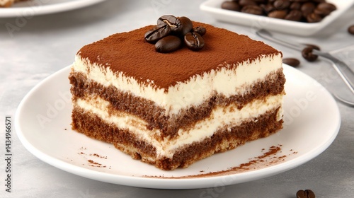 Obraz na płótnie Creamy, layered dessert w salonie