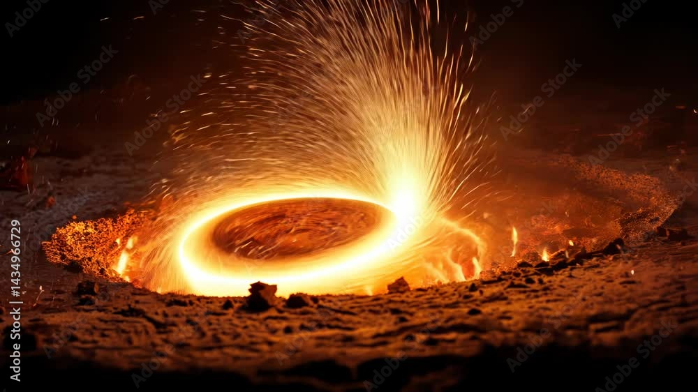 burning match on a fire