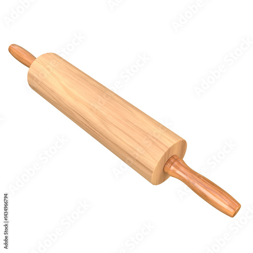 Fototapeta Naklejka Na Ścianę i Meble -  Rolling Pin, 3d illustration isolated on white background