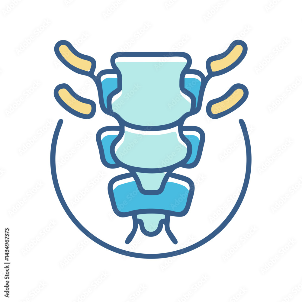 Obraz premium Illustration of stylized spinal vertebrae, skeletal structure, medical diagram