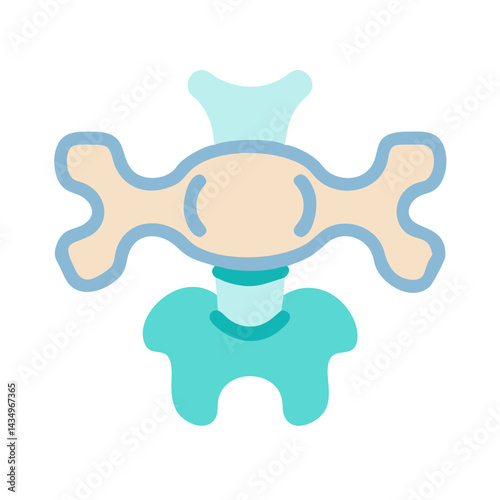 Medical illustration of cervical vertebra anatomy on black background