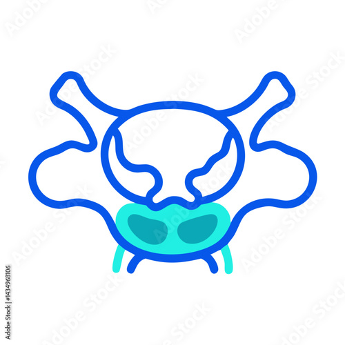 Lumbar vertebra vector line art illustration medical concept