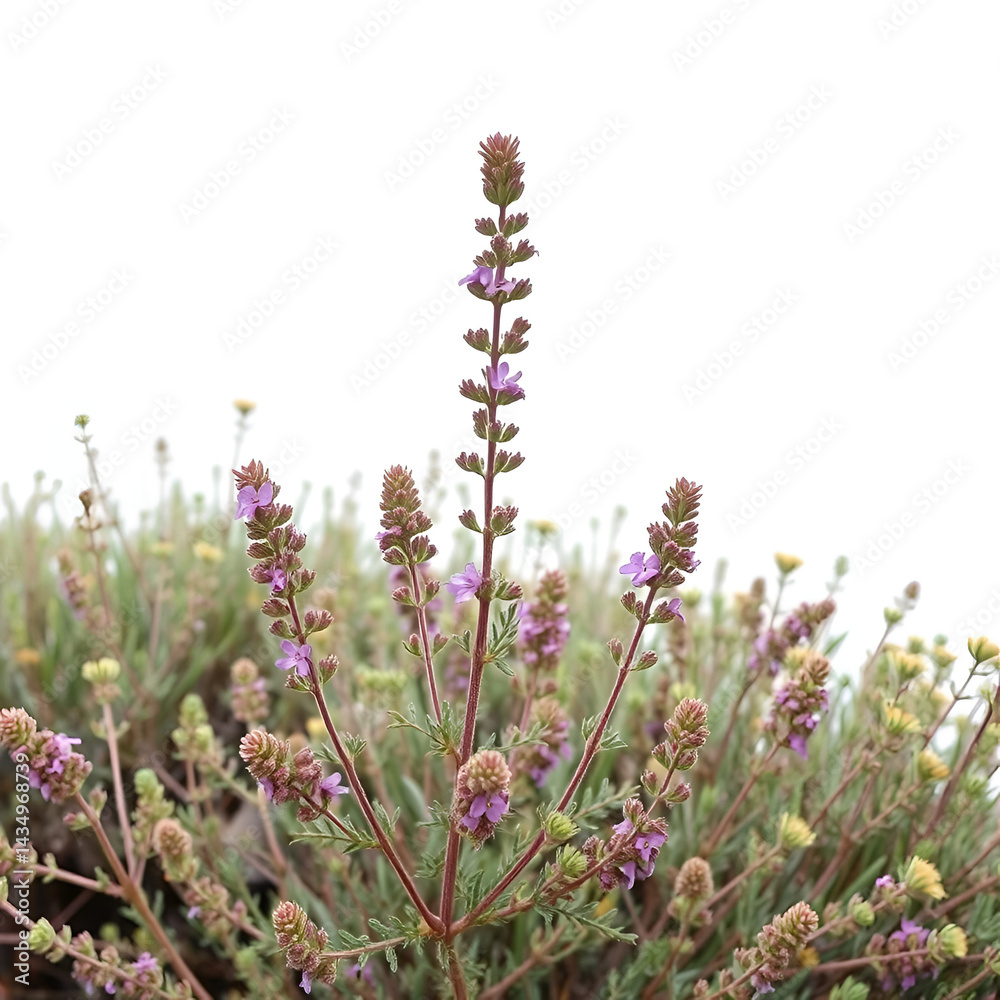 Fototapeta premium Mexican bush sage plant isolated, bushes shrub and small plants