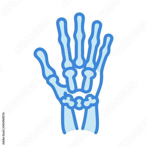Human hand anatomy illustration on a black background graphic