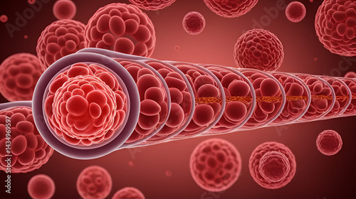 Anemia Anaemia Disease  medical diagram concept as abnormal and normal blood cell count and human circulation in an artery or vein