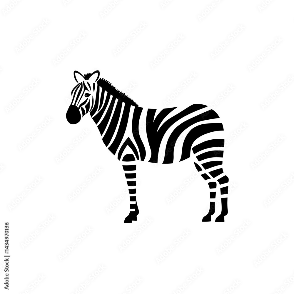 Fototapeta premium zebra silhouette vector on white background