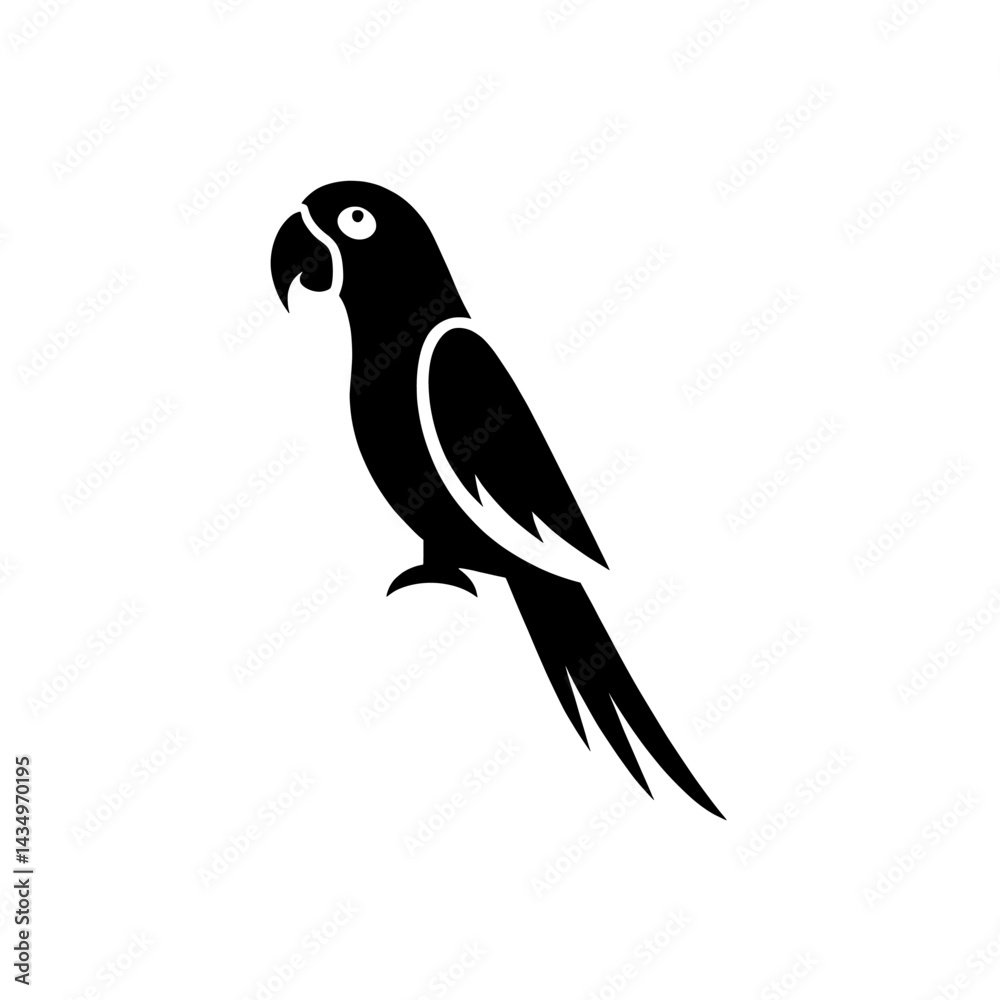 Fototapeta premium parrot silhouette vector , parrot on white background 