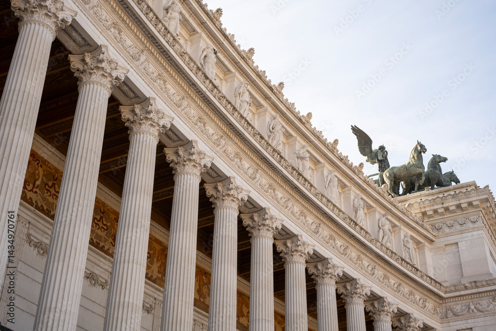 Naklejka premium The Victor Emmanuel II National Monument, also known as the Vittoriano or for synecdoche Altare della Patria, is a large national monument built between 1885 and 1935 to honour Victor Emmanuel II, the
