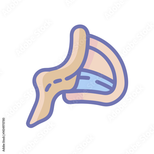 Simplified icon of nasal anatomy on a black background