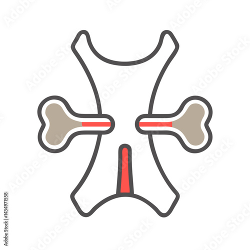 Abstract bone structure illustration on black background stock image