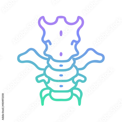 Stylized human spine illustration with vibrant gradient coloring